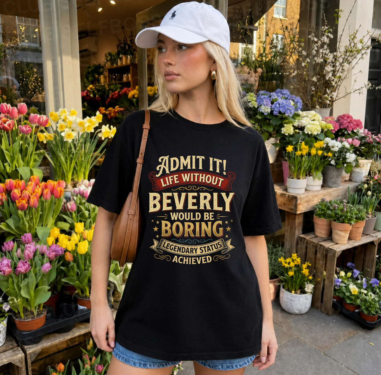 BEVERLY TP65-K5-268–Personalized Funny Quote Apparel “Life Without NAME Would Be Boring”