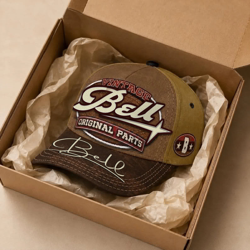 BELL TC02 HH79 Personalized Name Baseball Cap, Vintage Retro Hat, Custom Gift for Him & Her