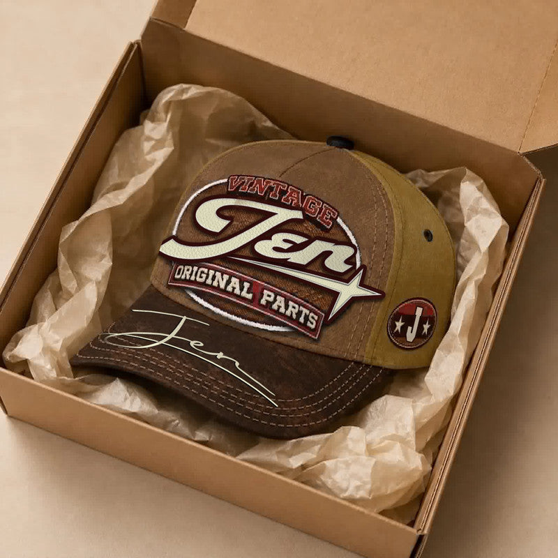 JEN TC02 HH79 Personalized Name Baseball Cap, Vintage Retro Hat, Custom Gift for Him & Her
