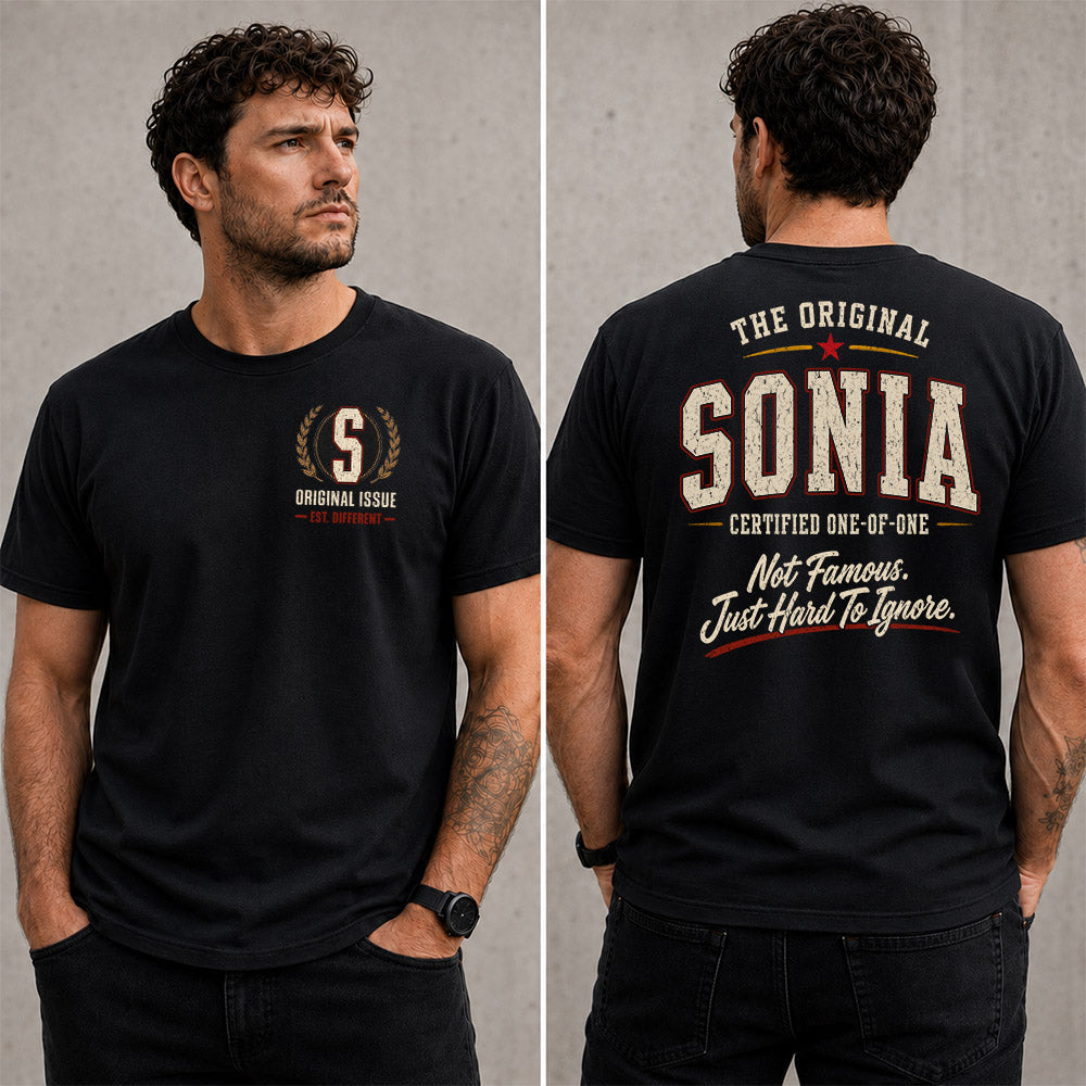 SONIA W65-F6-168 – Personalized Original Issue Apparel “The Original NAME Certified One-of-One"