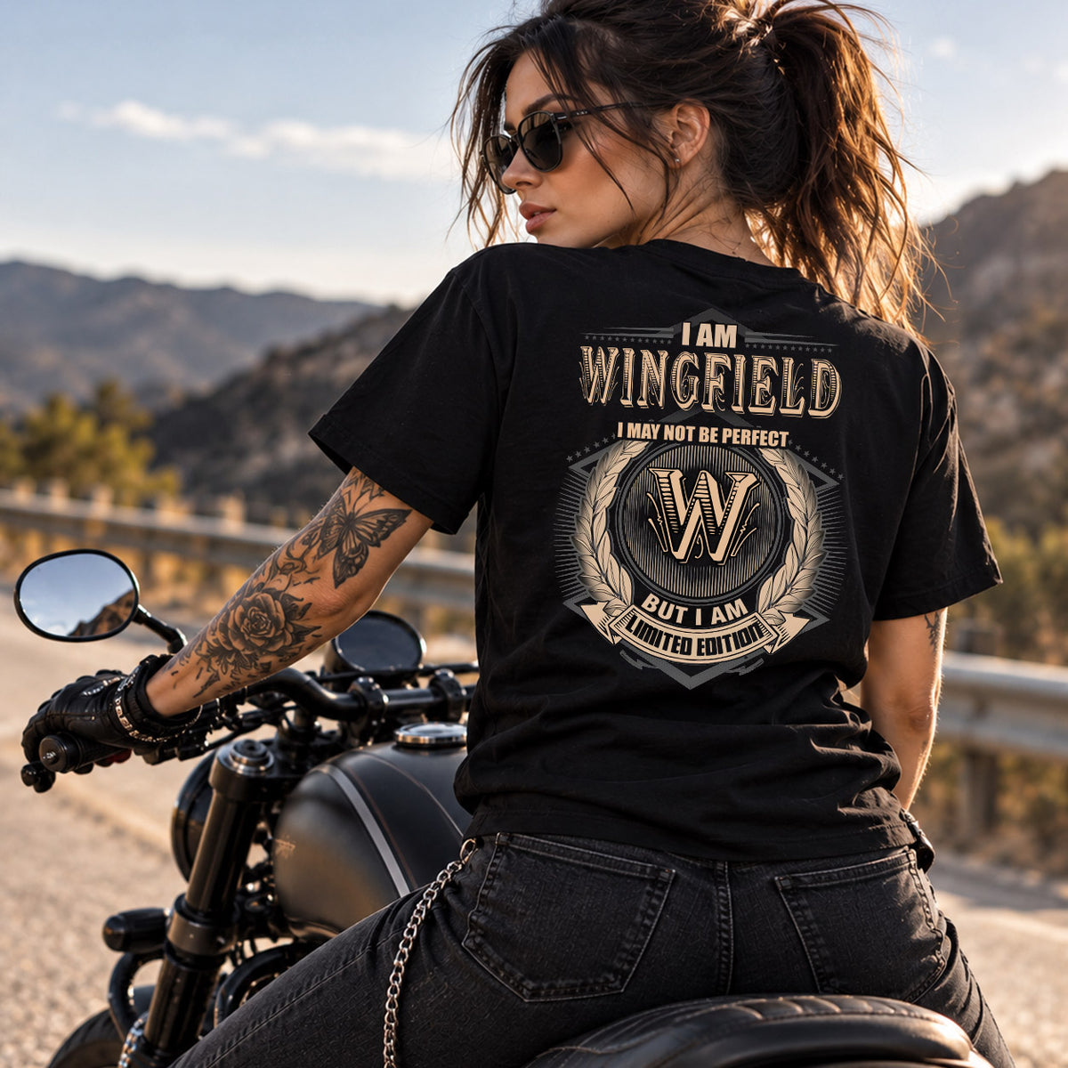 WINGFIELD 2K-101–Personalized Name Quote Apparel “I Am NAME May Not Be Perfect But I Am Limited Edition”