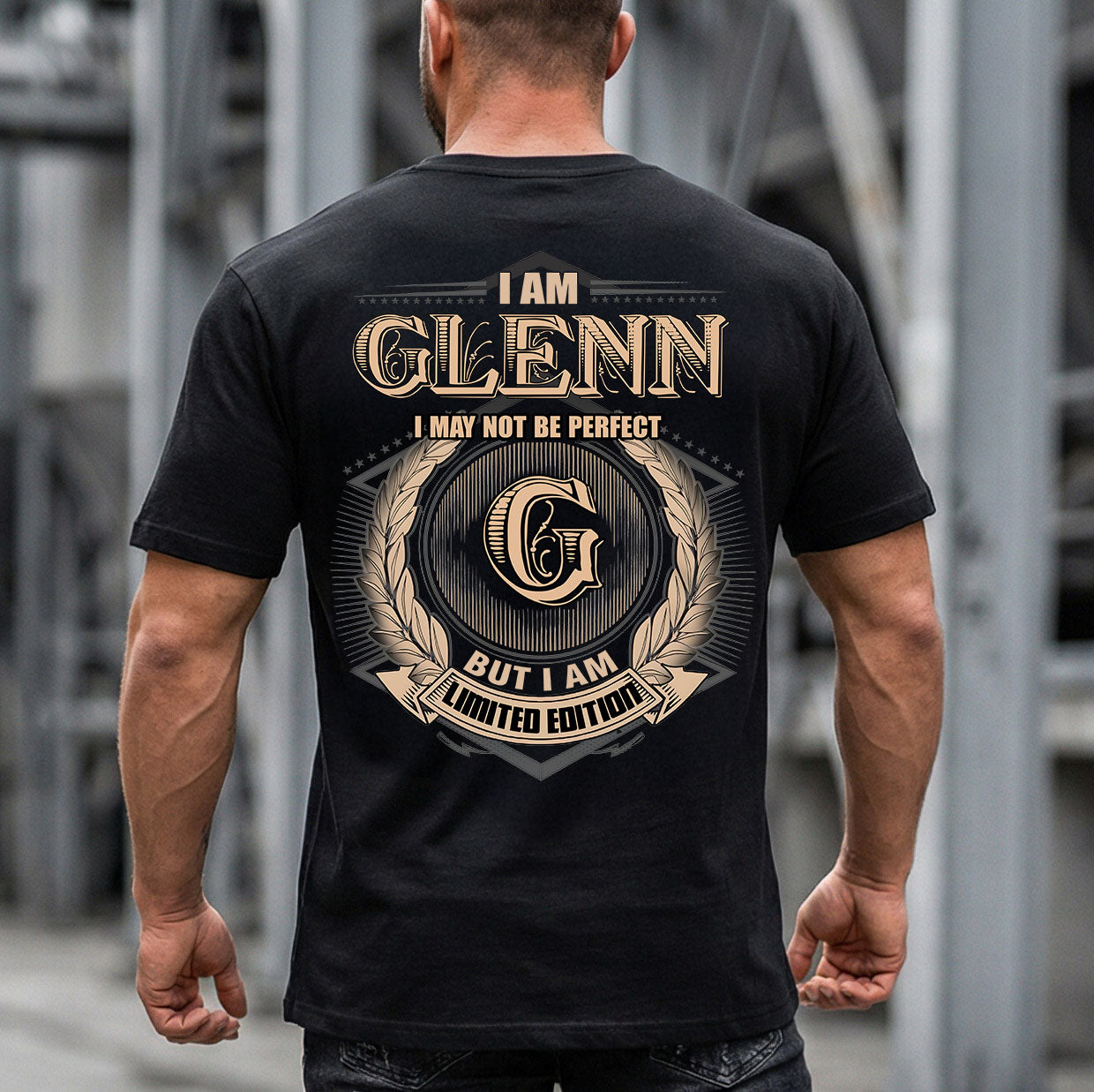 GLENN 2K-101–Personalized Name Quote Apparel “I Am NAME May Not Be Perfect But I Am Limited Edition”