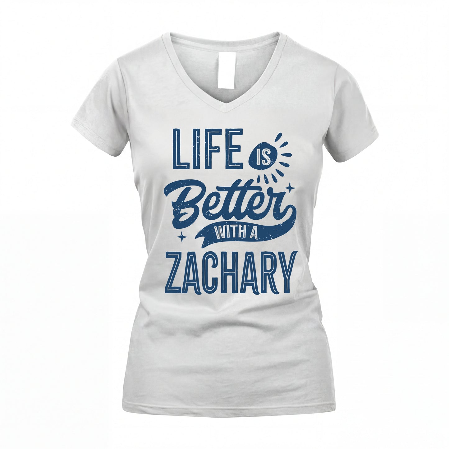 ZACHARY HH88-K2–Personalized Name Quote T-Shirt Life Is Better With Unisex Gift