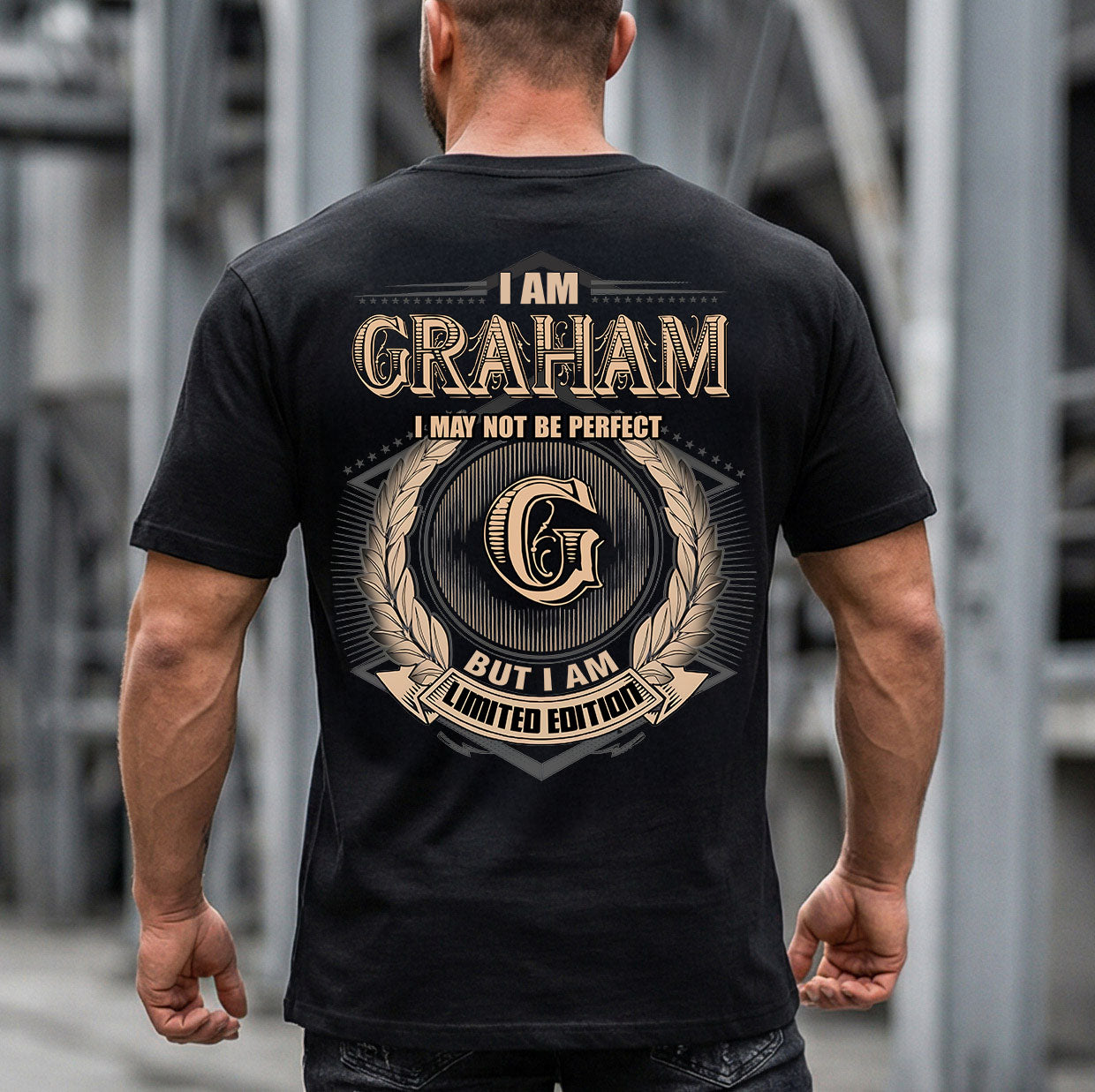 GRAHAM 2K-101–Personalized Name Quote Apparel “I Am NAME May Not Be Perfect But I Am Limited Edition”