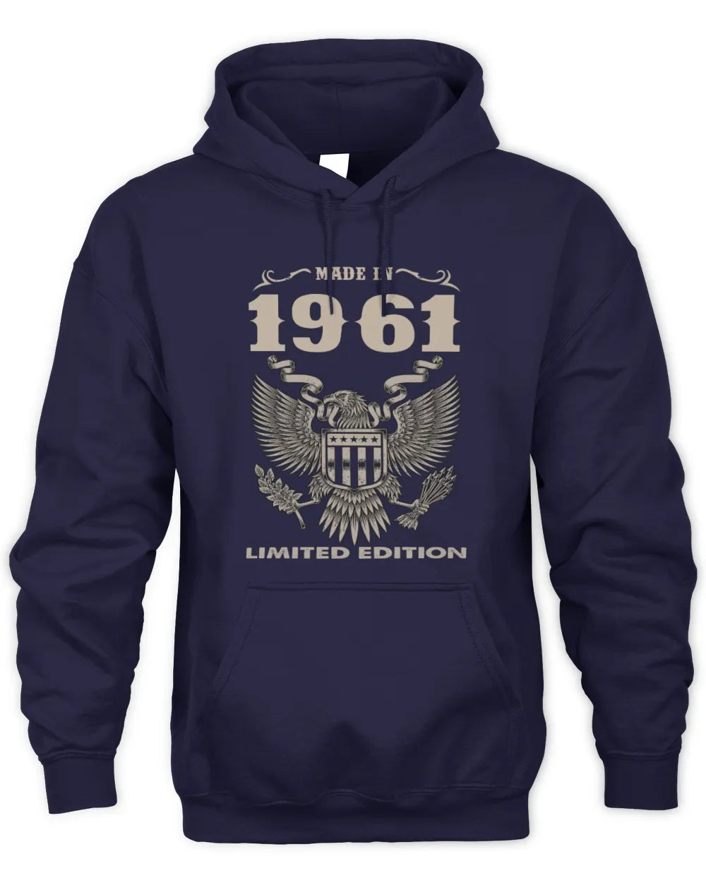 1961 HH89-K2 – Classic Birth Year Limited Edition T-Shirt - Unisex Hoodie - Navy