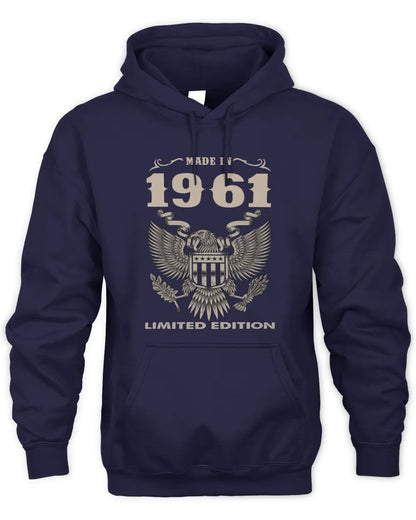1961 HH89-K2 – Classic Birth Year Limited Edition T-Shirt - Unisex Hoodie - Navy