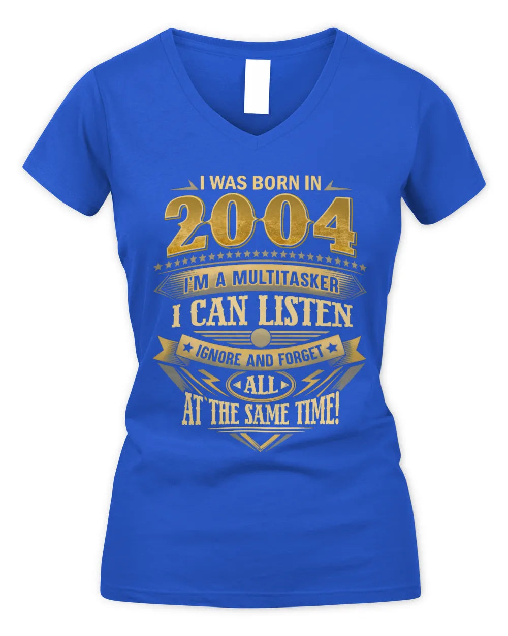 2004 HH89-K2 – Funny Birth Year Multitasker Quote T-Shirt - Women's V-Neck T-Shirt - Royal