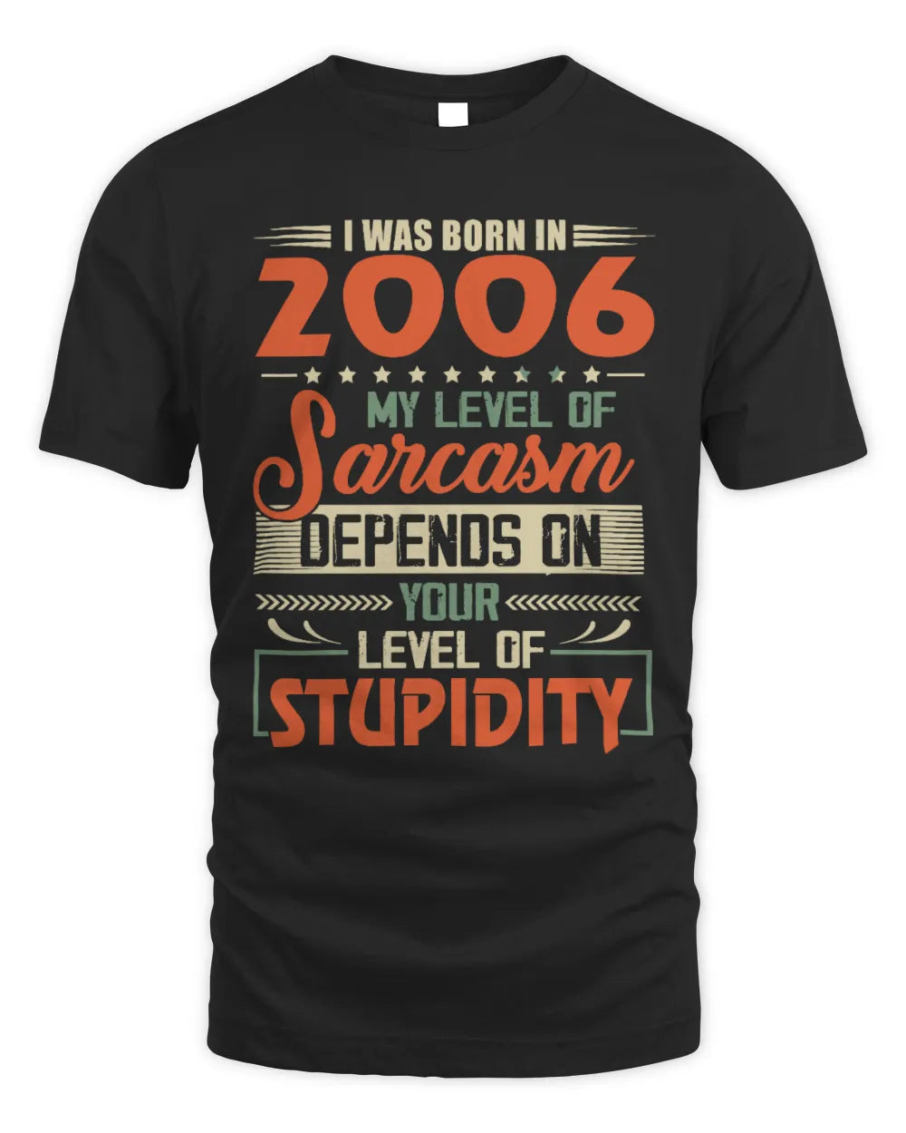 2006 HH89-K2 – Vintage Born to Be Sarcastic T-Shirt - Unisex Standard T-Shirt - Black