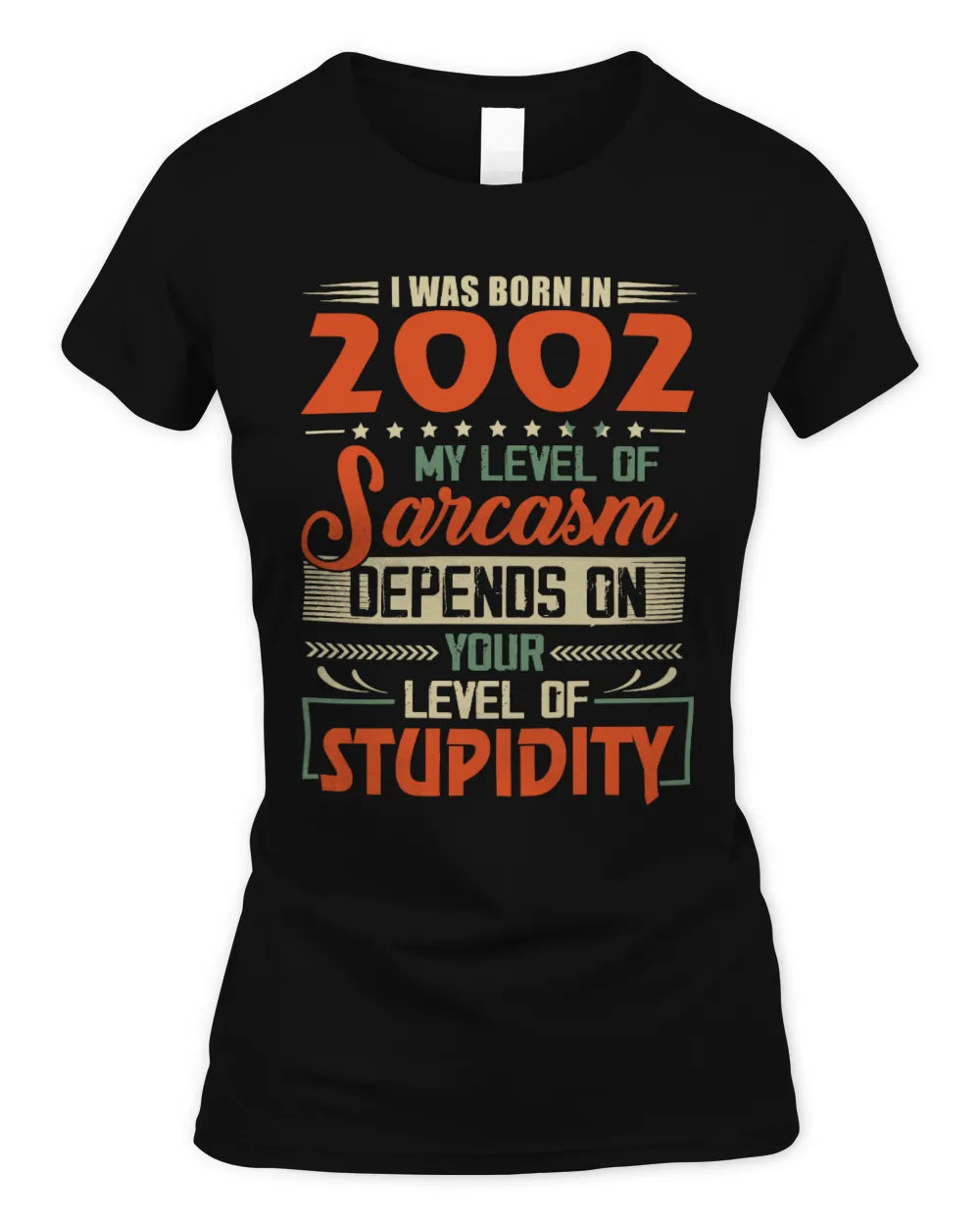 2002 HH89-K2 – Vintage Born to Be Sarcastic T-Shirt - Women's Standard T-Shirt - Black