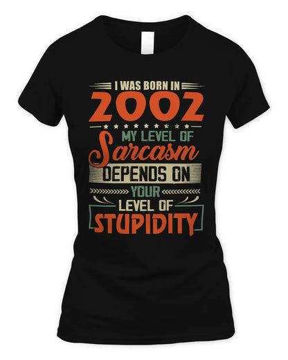 2002 HH89-K2 – Vintage Born to Be Sarcastic T-Shirt - Women's Standard T-Shirt - Black