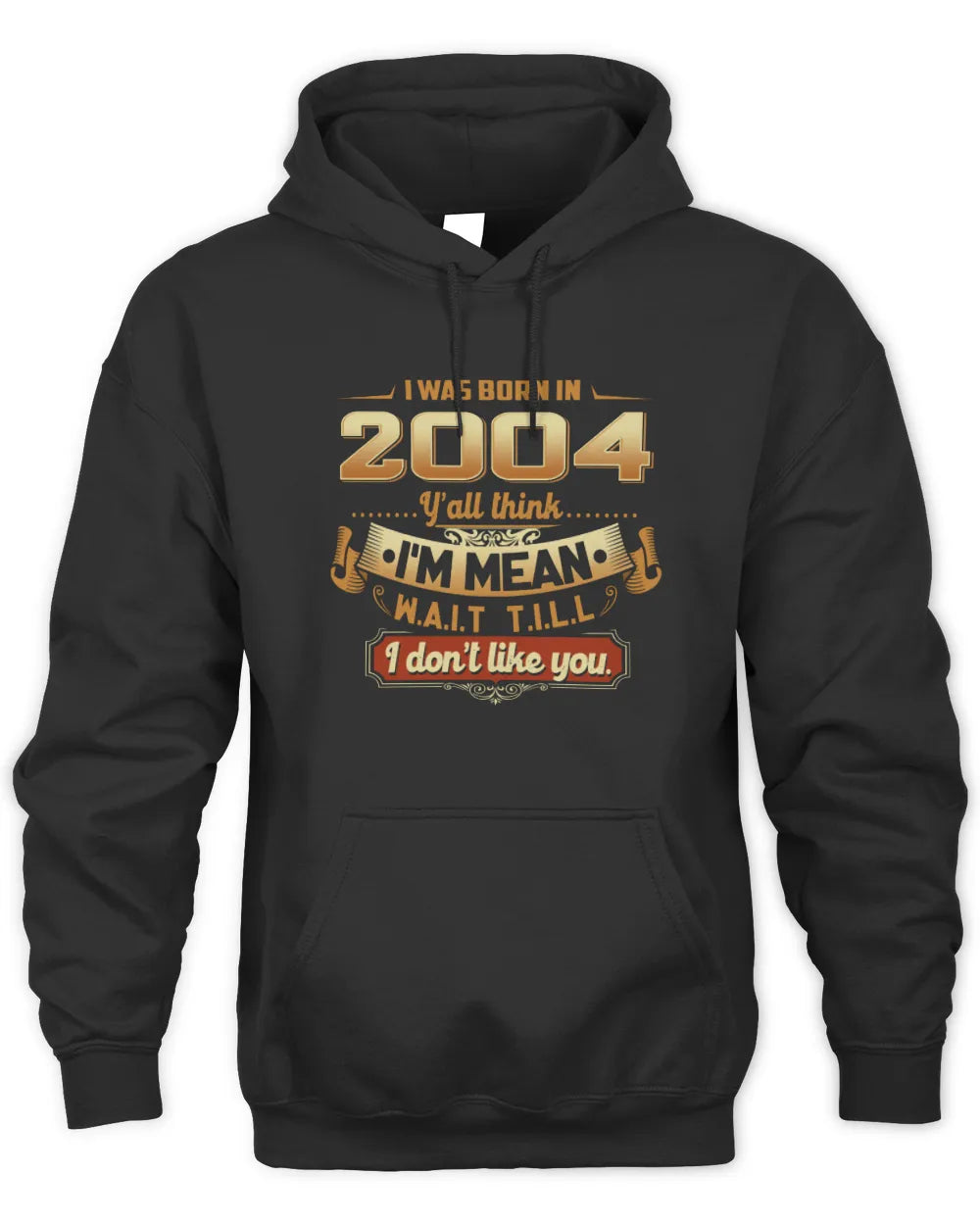 2004 HH89-K2 – Funny Birth Year Attitude Quote T-Shirt - Unisex Hoodie - Black