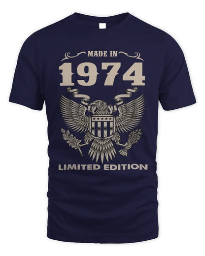 1974 HH89-K2 – Classic Birth Year Limited Edition T-Shirt - Unisex Standard T-Shirt - Navy