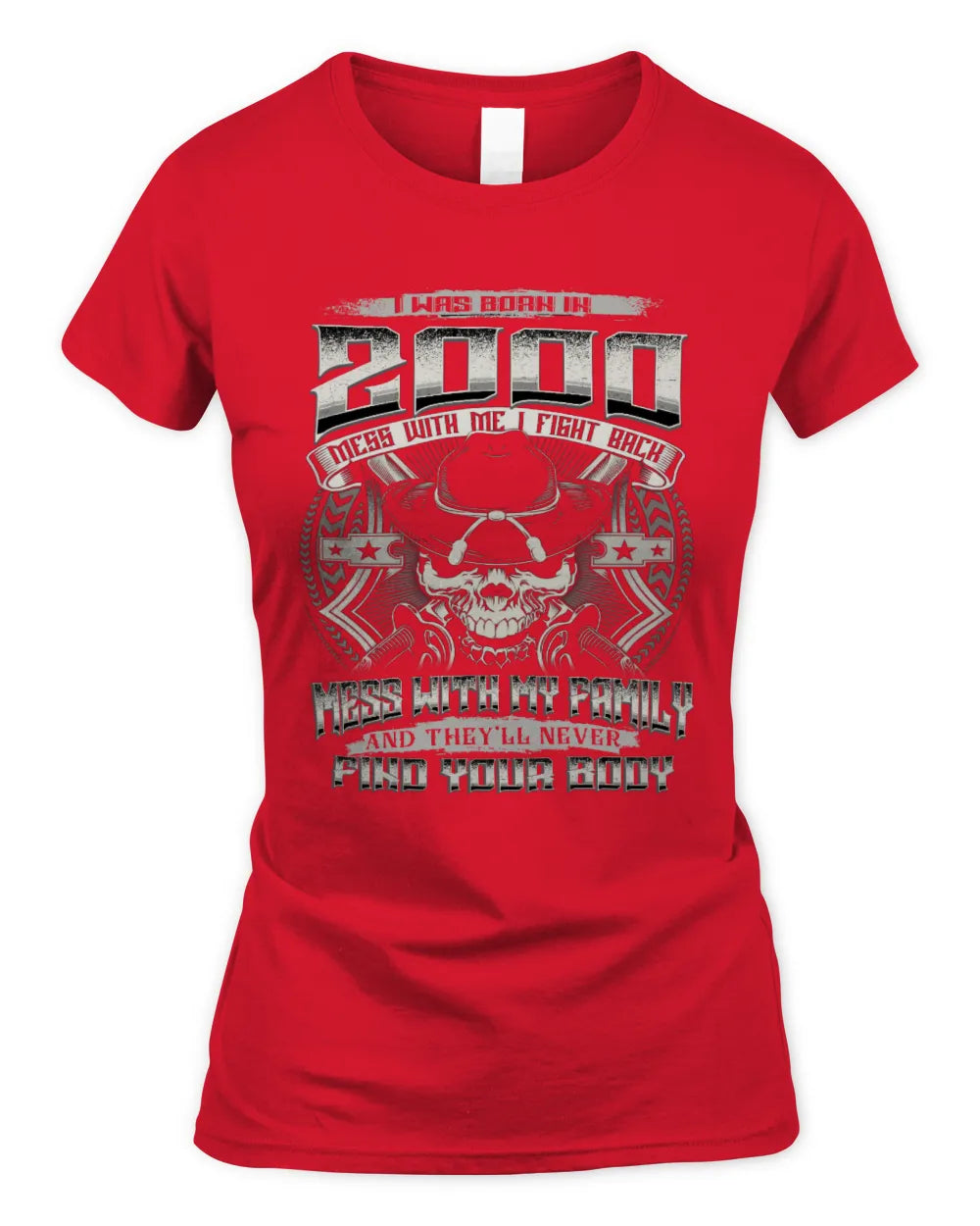 2000 HH89-K2 – T-shirt – Theme: "Birth Year – Family Always Protects" - Women's Standard T-Shirt - Red