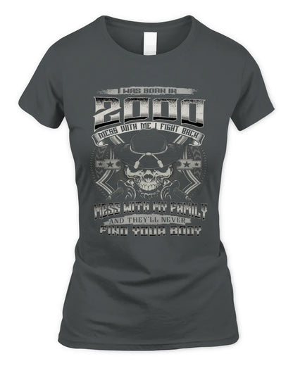 2000 HH89-K2 – T-shirt – Theme: "Birth Year – Family Always Protects" - Women's Standard T-Shirt - Charcoal