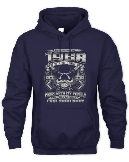 1968 HH89-K2 – T-shirt – Theme: "Birth Year – Family Always Protects" - Unisex Hoodie - Navy