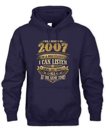 2007 HH89-K2 – Funny Birth Year Multitasker Quote T-Shirt - Unisex Hoodie - Navy