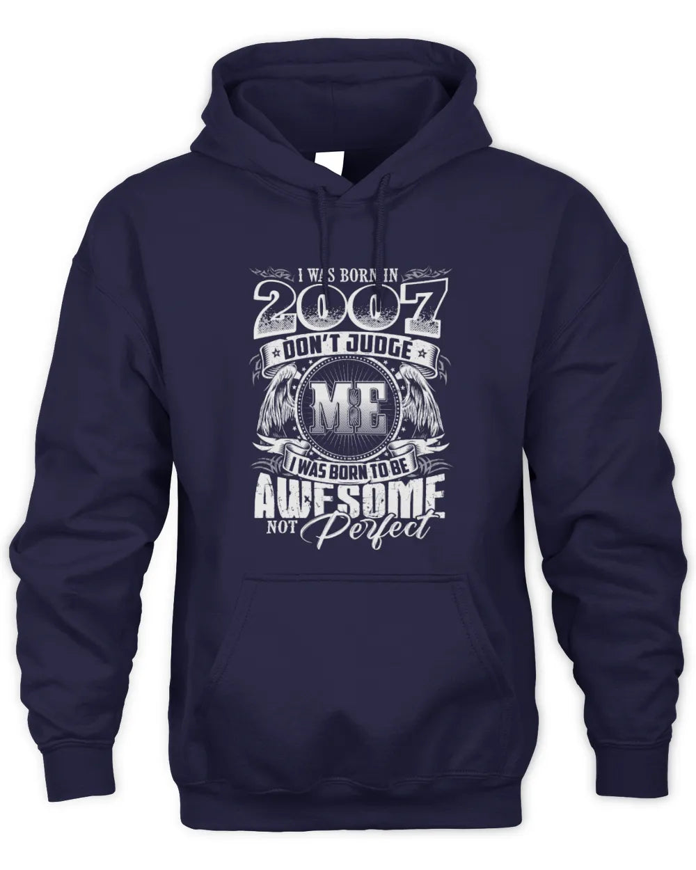 2007 HH89-K2 – Awesome Birth Year Quote T-Shirt - Unisex Hoodie - Navy
