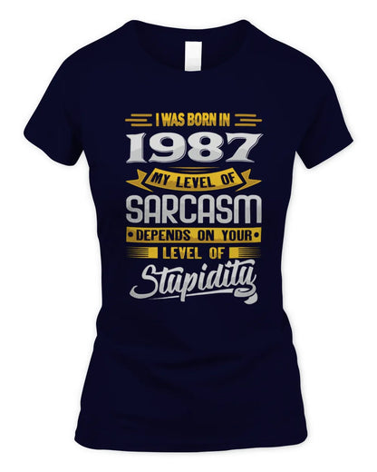 1987 HH88-K2 – Funny Birth Year Sarcasm Quote T-Shirt - Women's Standard T-Shirt - Navy