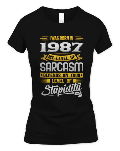 1987 HH88-K2 – Funny Birth Year Sarcasm Quote T-Shirt - Women's Standard T-Shirt - Black