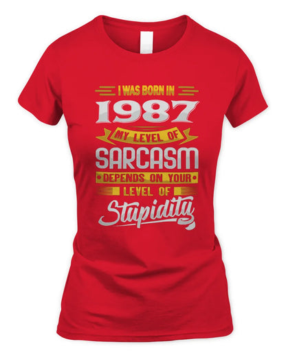 1987 HH88-K2 – Funny Birth Year Sarcasm Quote T-Shirt - Women's Standard T-Shirt - Red