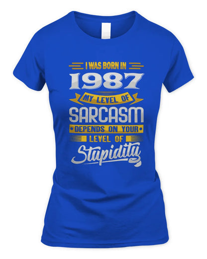 1987 HH88-K2 – Funny Birth Year Sarcasm Quote T-Shirt - Women's Standard T-Shirt - Royal