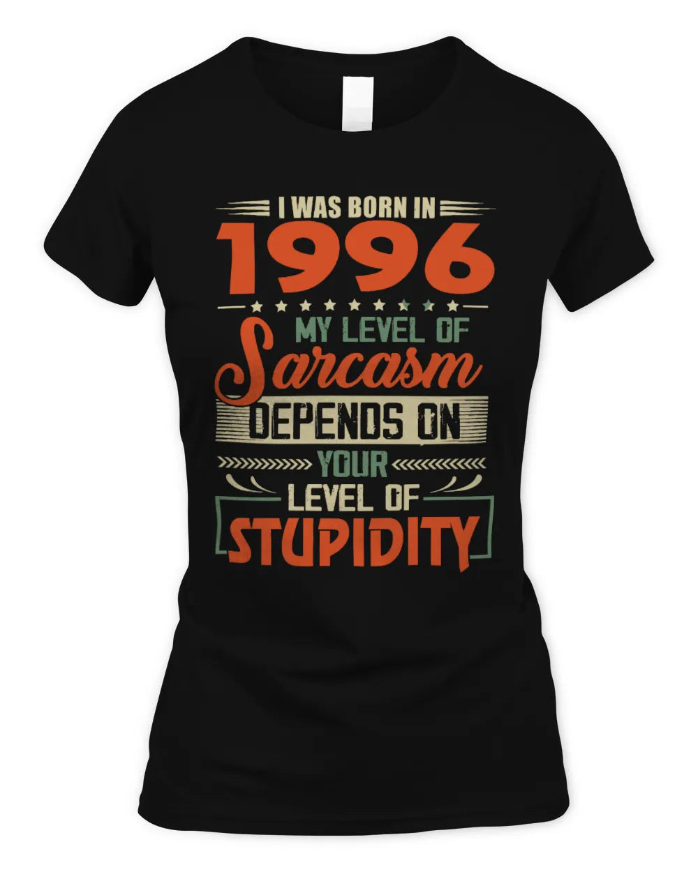 1996 HH89-K2 – Vintage Born to Be Sarcastic T-Shirt - Women's Standard T-Shirt - Black