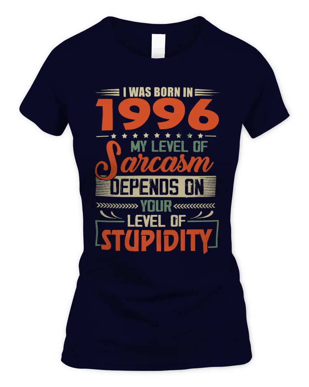 1996 HH89-K2 – Vintage Born to Be Sarcastic T-Shirt - Women's Standard T-Shirt - Navy