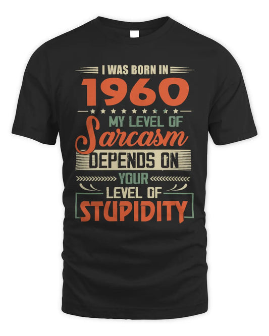 1960 HH89-K2 – Vintage Born to Be Sarcastic T-Shirt - Unisex Standard T-Shirt - Black