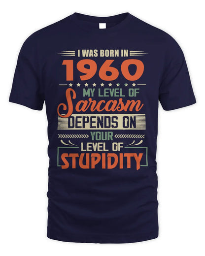1960 HH89-K2 – Vintage Born to Be Sarcastic T-Shirt - Unisex Standard T-Shirt - Navy