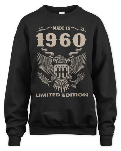 1960 HH89-K2 – Classic Birth Year Limited Edition T-Shirt - Unisex Sweatshirt - Black