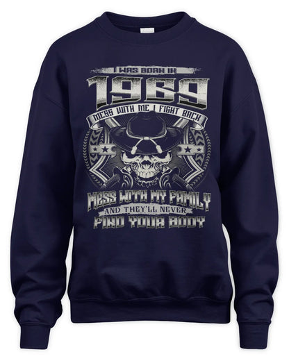 1969 HH89-K2 – T-shirt – Theme: "Birth Year – Family Always Protects" - Unisex Sweatshirt - Navy