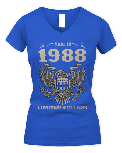 1988 HH89-K2 – Classic Birth Year Limited Edition T-Shirt - Women's V-Neck T-Shirt - Royal