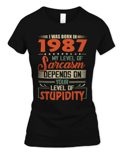 1987 HH89-K2 – Vintage Born to Be Sarcastic T-Shirt - Women's Standard T-Shirt - Black