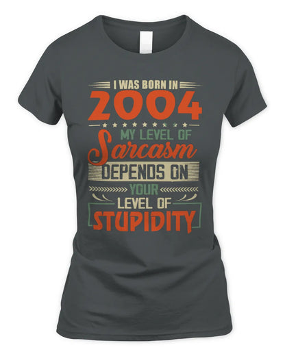 2004 HH89-K2 – Vintage Born to Be Sarcastic T-Shirt - Women's Standard T-Shirt - Charcoal