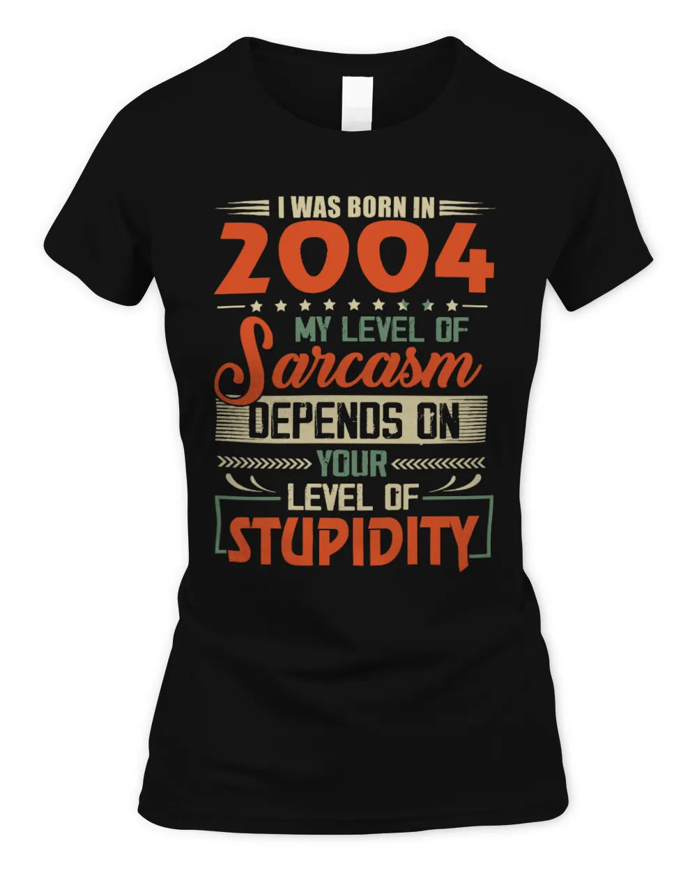 2004 HH89-K2 – Vintage Born to Be Sarcastic T-Shirt - Women's Standard T-Shirt - Black