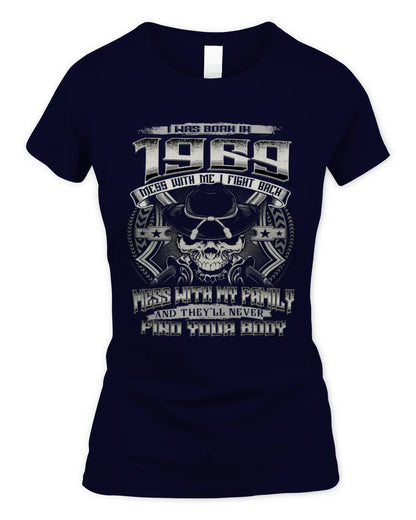 1969 HH89-K2 – T-shirt – Theme: "Birth Year – Family Always Protects" - Women's Standard T-Shirt - Navy