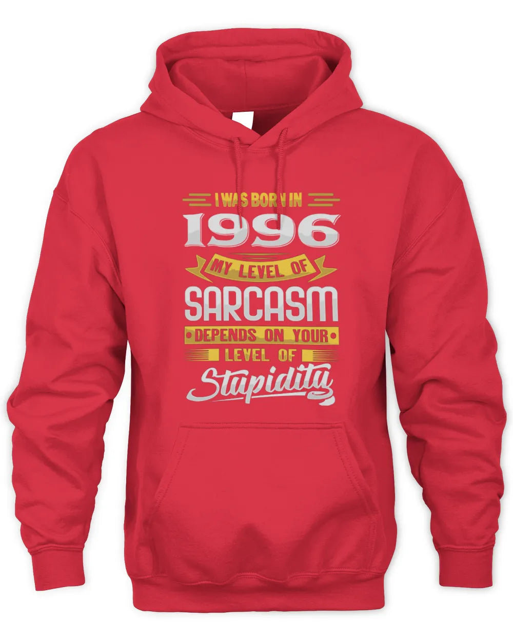 1996 HH88-K2 – Funny Birth Year Sarcasm Quote T-Shirt - Unisex Hoodie - Red