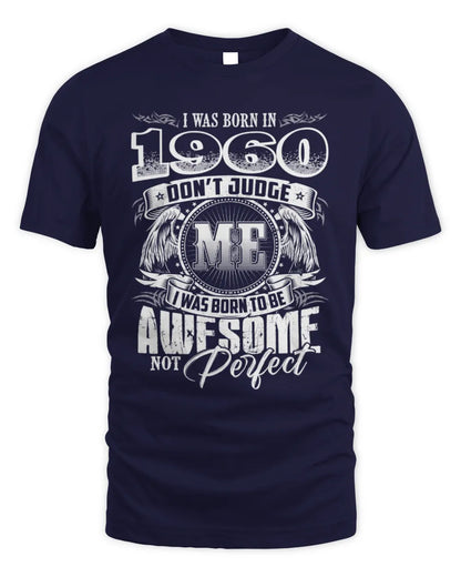 1960 HH89-K2 – Awesome Birth Year Quote T-Shirt - Unisex Standard T-Shirt - Navy