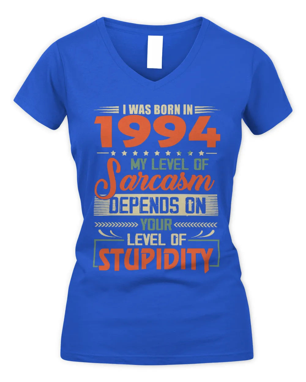 1994 HH89-K2 – Vintage Born to Be Sarcastic T-Shirt - Women's V-Neck T-Shirt - Royal