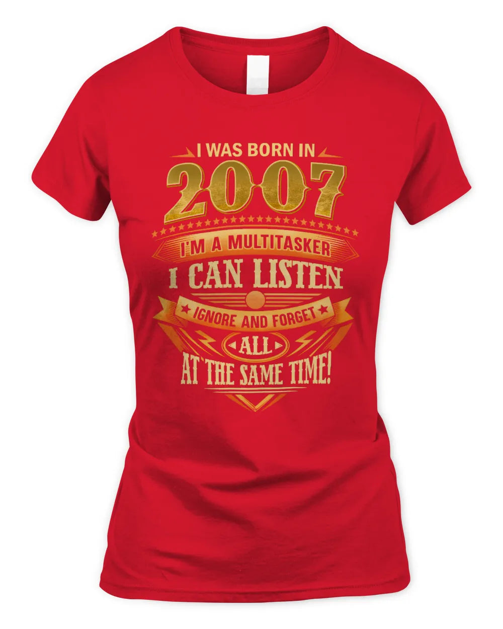 2007 HH89-K2 – Funny Birth Year Multitasker Quote T-Shirt - Women's Standard T-Shirt - Red