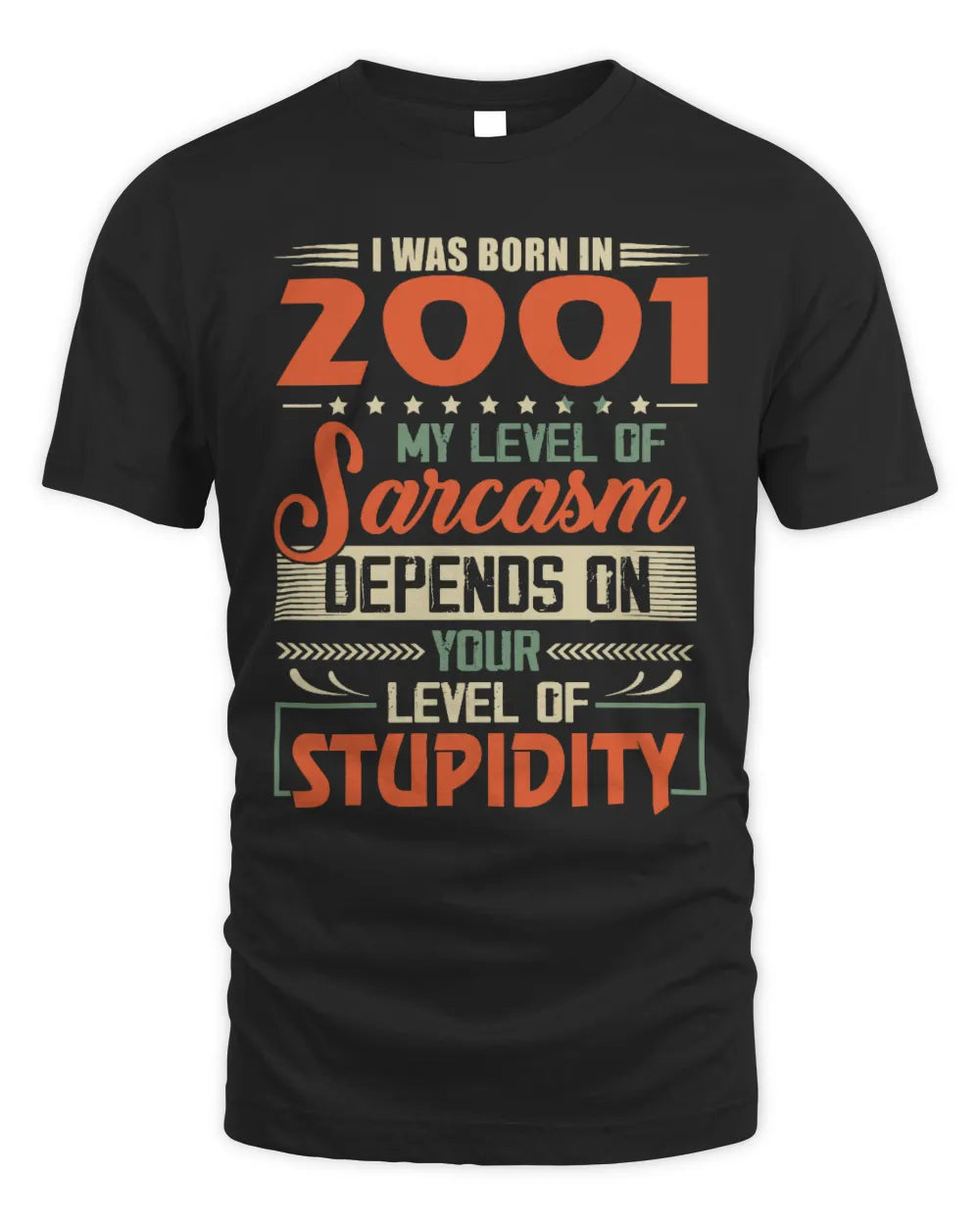 2001 HH89-K2 – Vintage Born to Be Sarcastic T-Shirt - Unisex Standard T-Shirt - Black