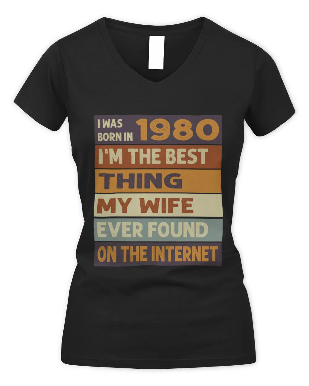 1980 HH89-K2 – Funny Birth Year Wife Quote T-Shirt - Women's V-Neck T-Shirt - Black