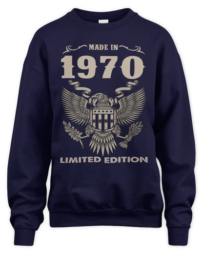 1970 HH89-K2 – Classic Birth Year Limited Edition T-Shirt - Unisex Sweatshirt - Navy