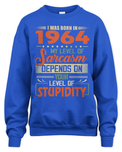 1964 HH89-K2 – Vintage Born to Be Sarcastic T-Shirt - Unisex Sweatshirt - Royal