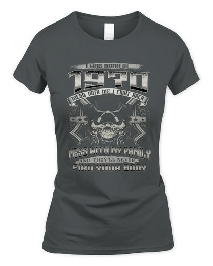 1970 HH89-K2 – T-shirt – Theme: "Birth Year – Family Always Protects" - Women's Standard T-Shirt - Charcoal