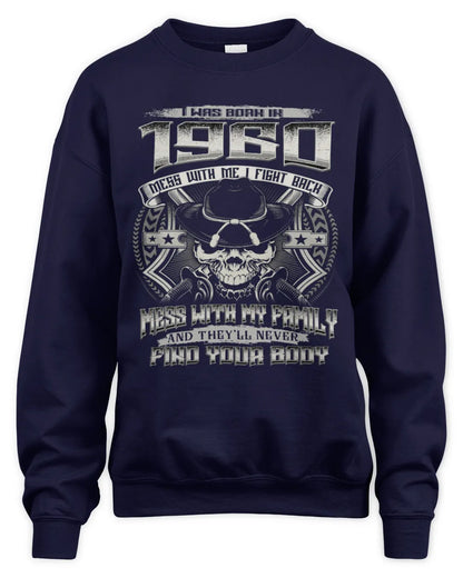 1960 HH89-K2 – T-shirt – Theme: "Birth Year – Family Always Protects" - Unisex Sweatshirt - Navy