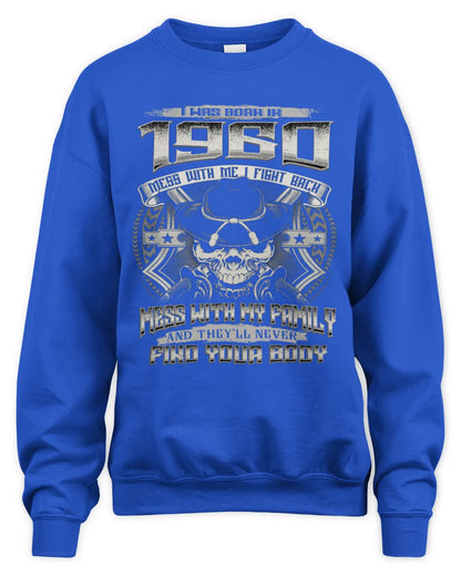 1960 HH89-K2 – T-shirt – Theme: "Birth Year – Family Always Protects" - Unisex Sweatshirt - Royal