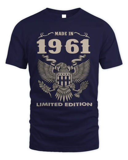 1961 HH89-K2 – Classic Birth Year Limited Edition T-Shirt - Unisex Standard T-Shirt - Navy