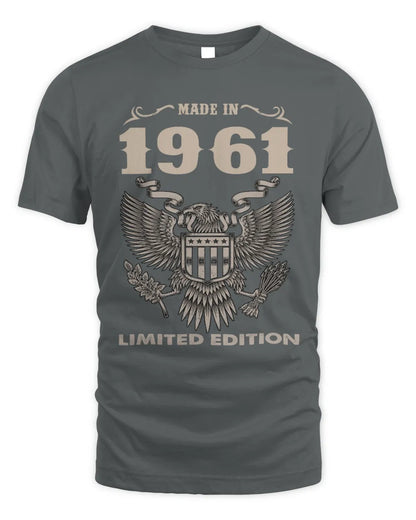 1961 HH89-K2 – Classic Birth Year Limited Edition T-Shirt - Unisex Standard T-Shirt - Charcoal