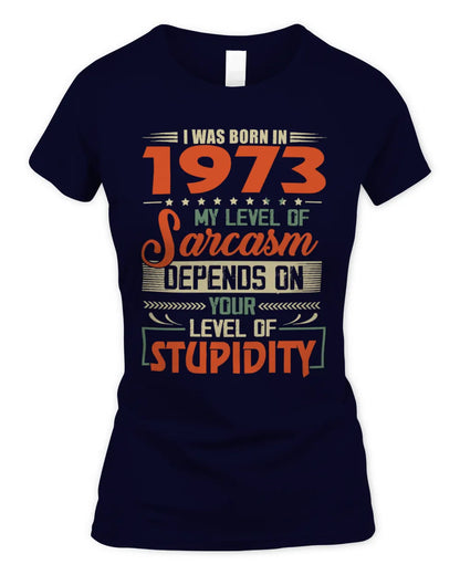 1973 HH89-K2 – Vintage Born to Be Sarcastic T-Shirt - Women's Standard T-Shirt - Navy